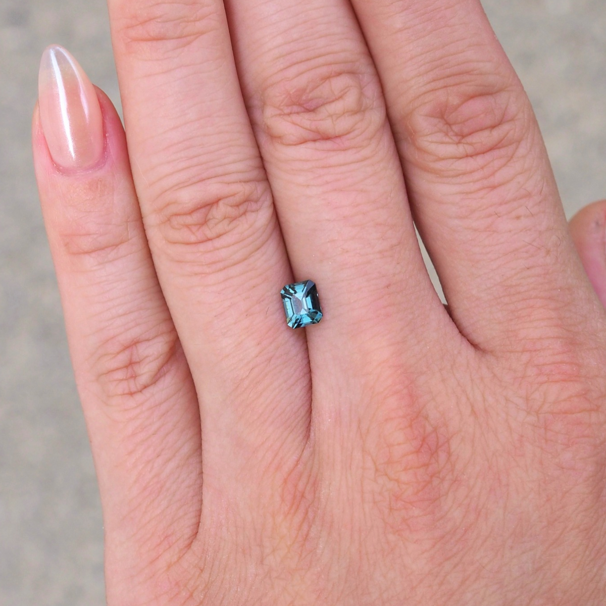 0.62ct Emerald Cut Teal Spinel