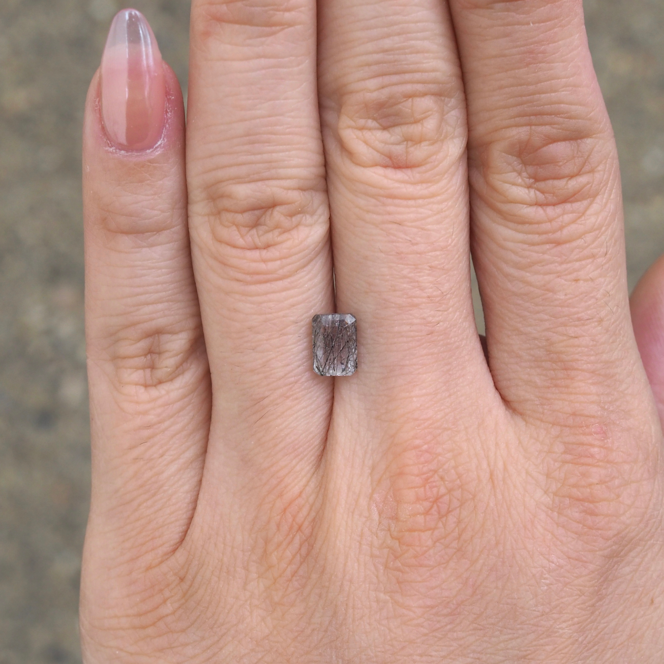 1.05ct Emerald Cut Black Tourmalinated Quartz
