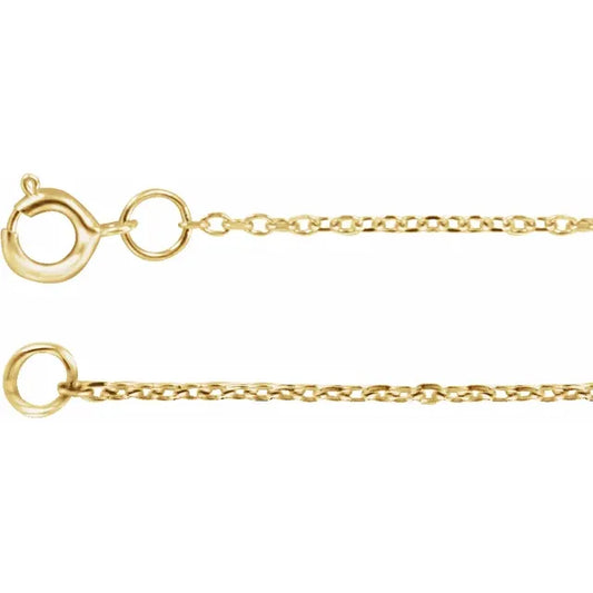 14K 0.8mm Diamond Cut Cable Chain