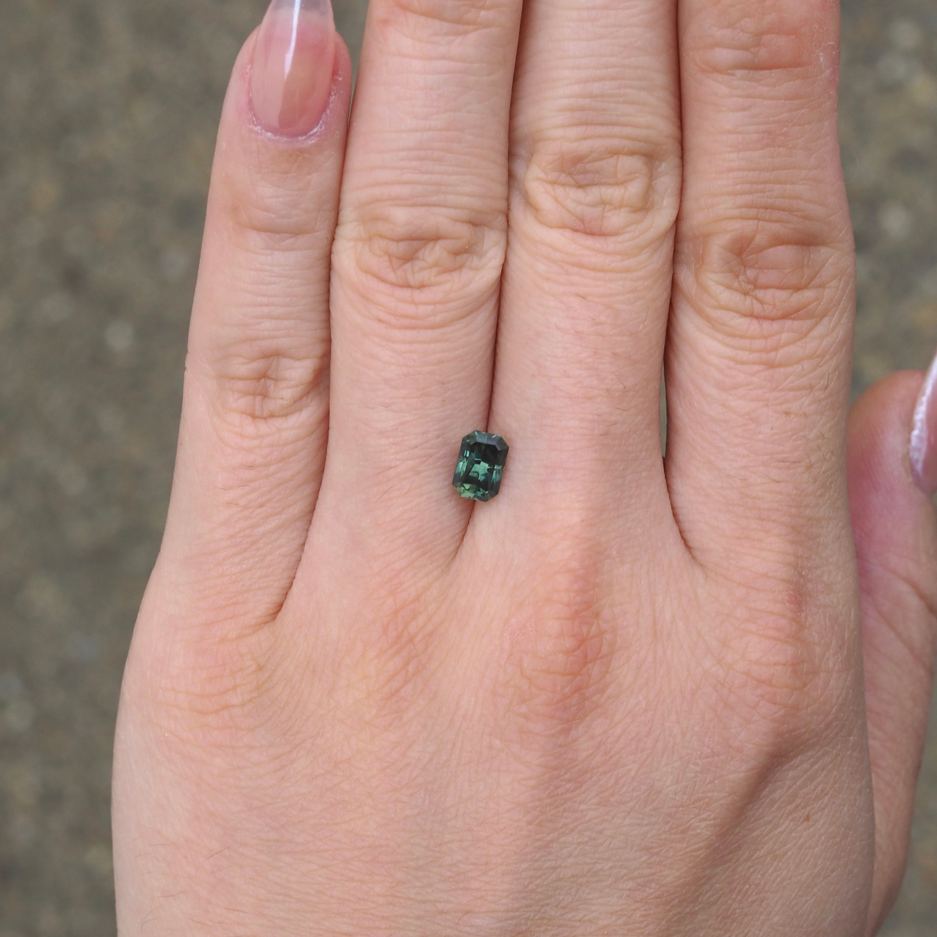 1.17ct Radiant Cut Green Sapphire