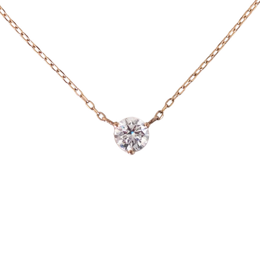 0.5ct Round White Moissanite Floating Gem Necklace