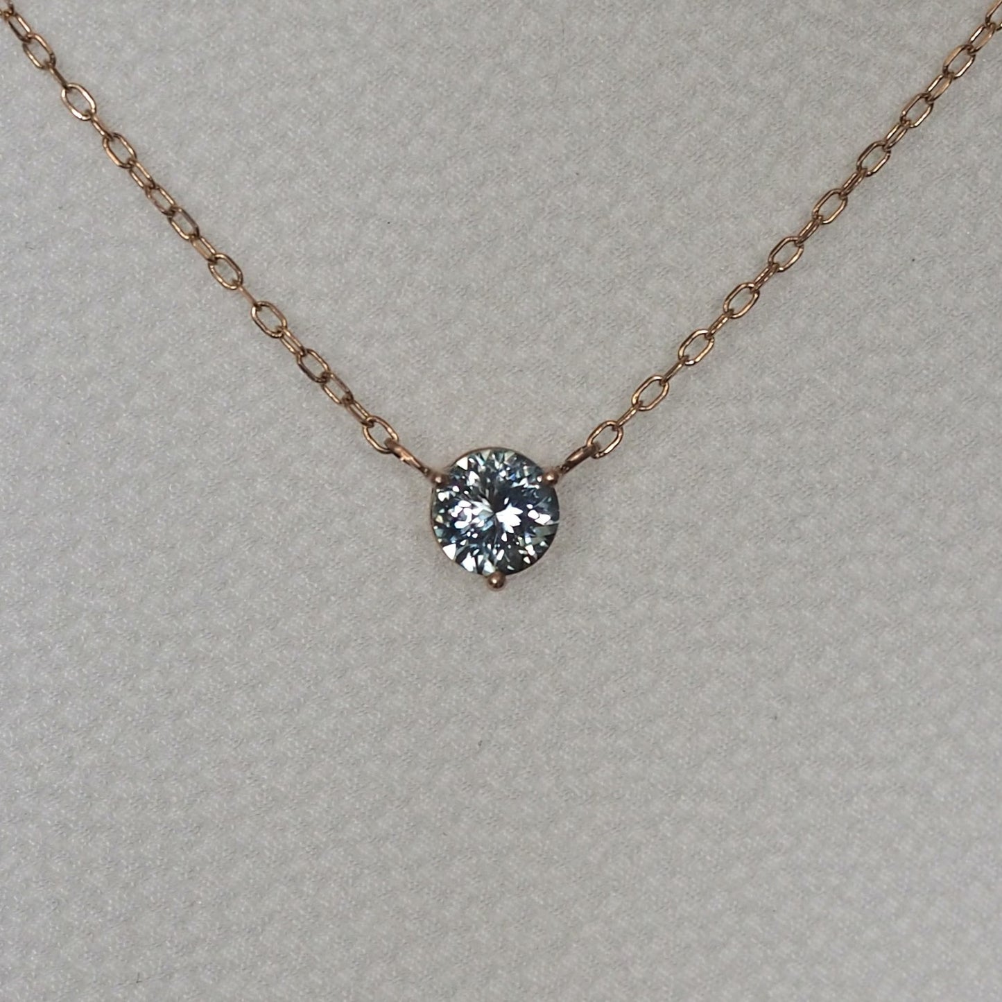 0.54ct Round Montana Sapphire Floating Gem Necklace