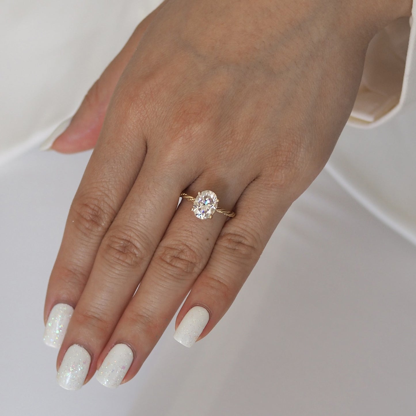 2.0ct Oval Moissanite Unity Ring