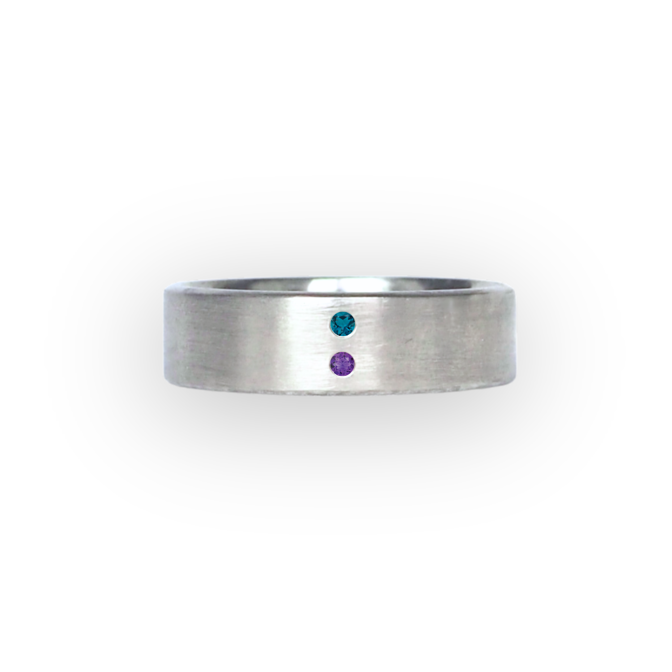 Customize Birthstone Cigar Band • Sterling Silver