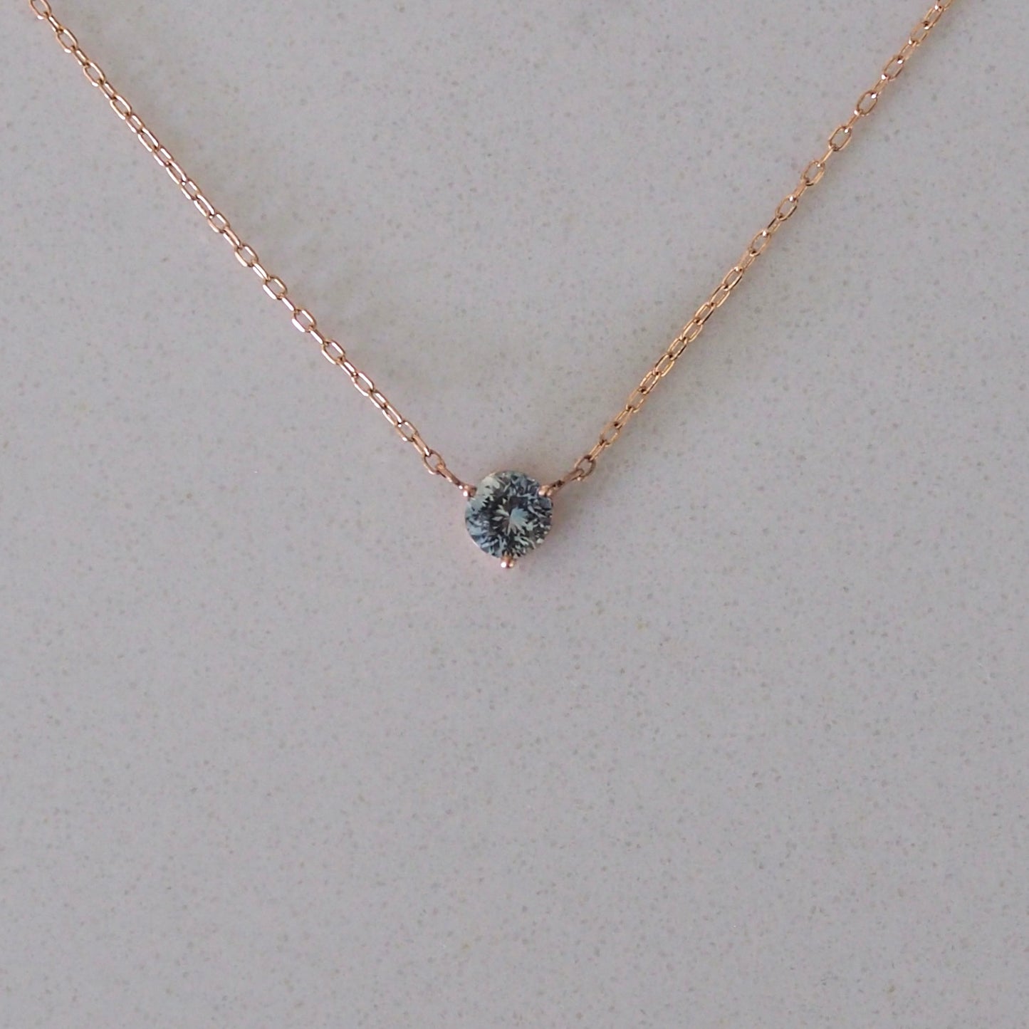0.54ct Round Montana Sapphire Floating Gem Necklace