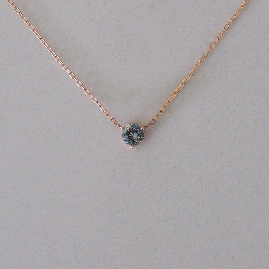 0.54ct Round Montana Sapphire Floating Gem Necklace