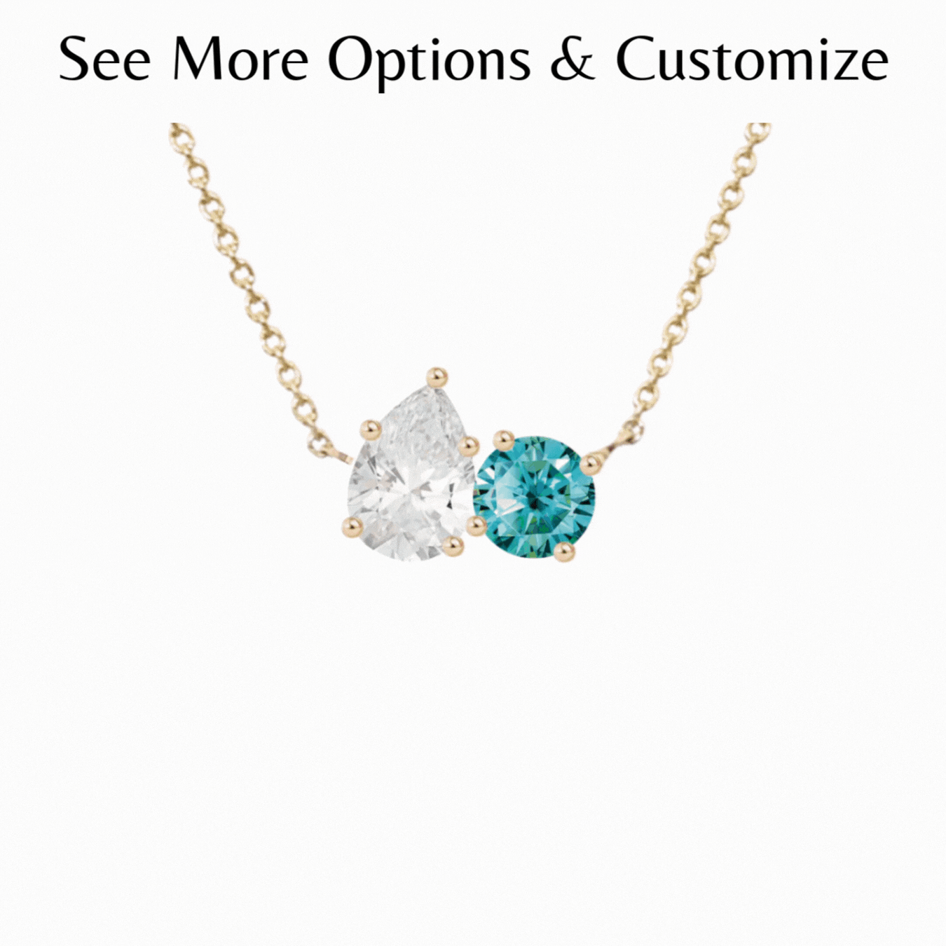 Customize Birthstone Floating Necklace