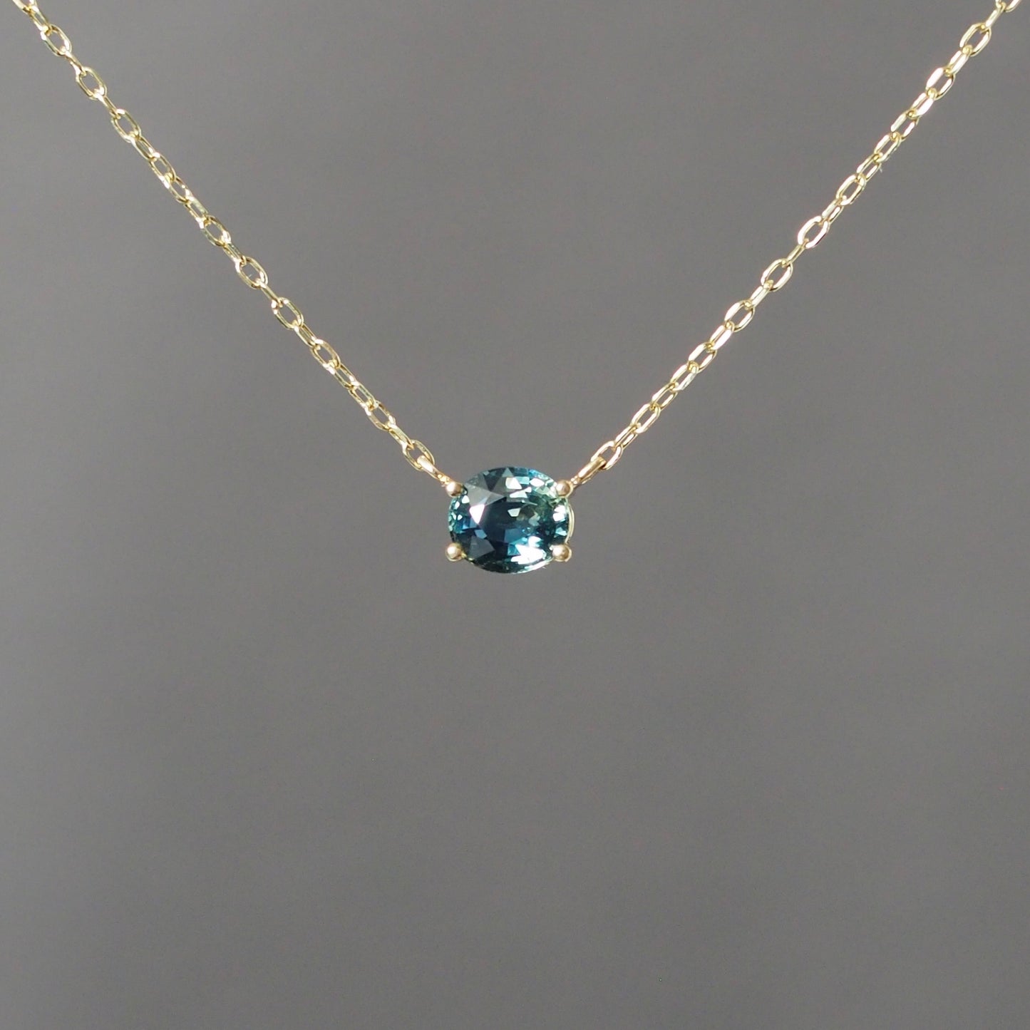 0.77ct Oval Sapphire Floating Gem Necklace
