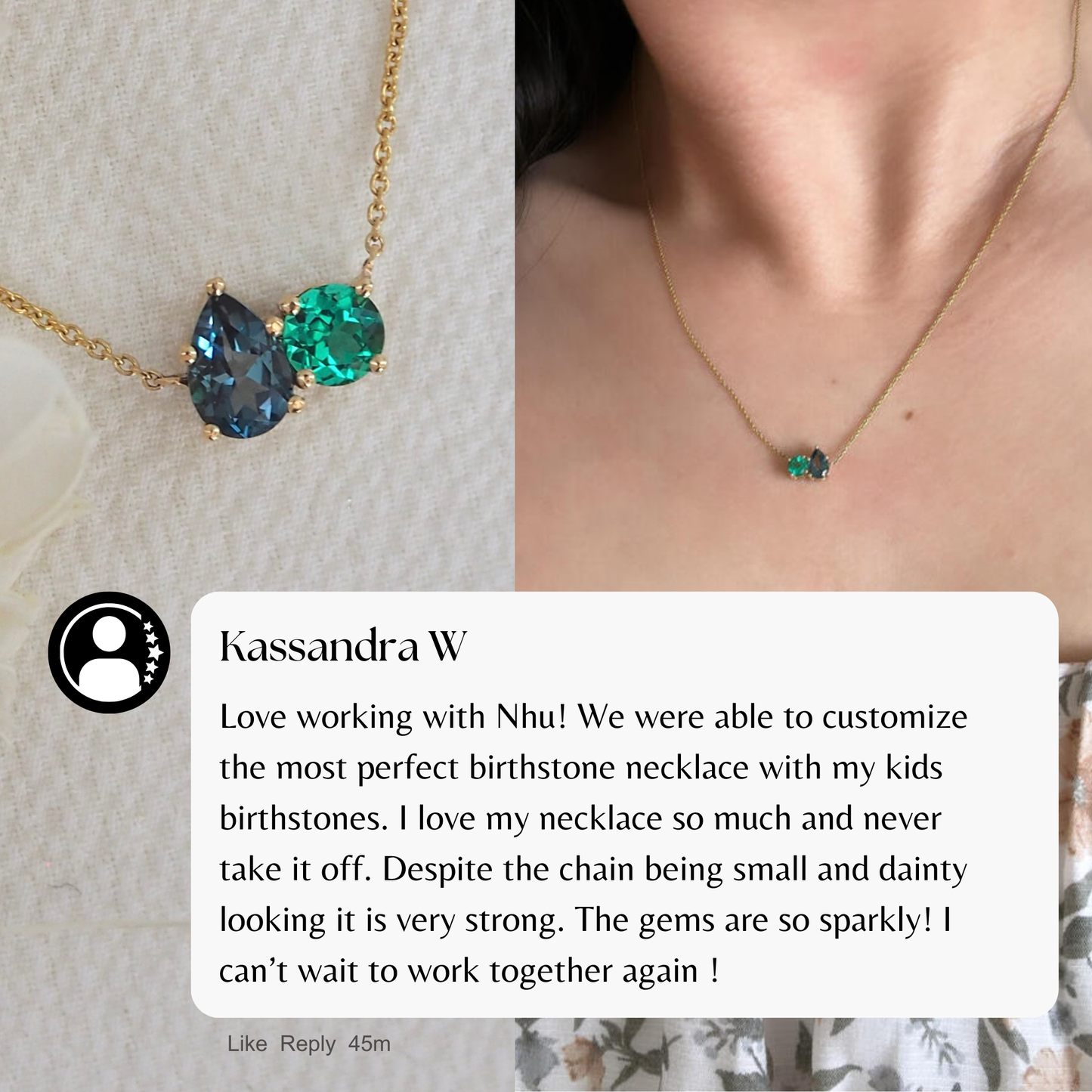 Customize Birthstone Floating Necklace