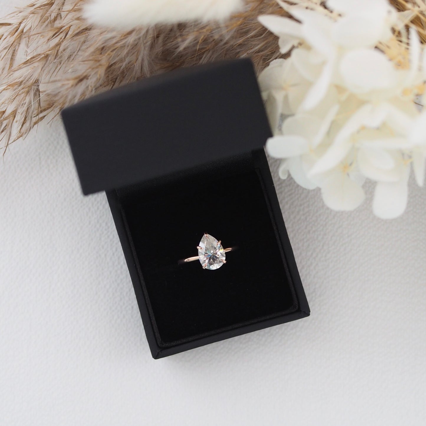 2.0ct Pear Moissanite Ring