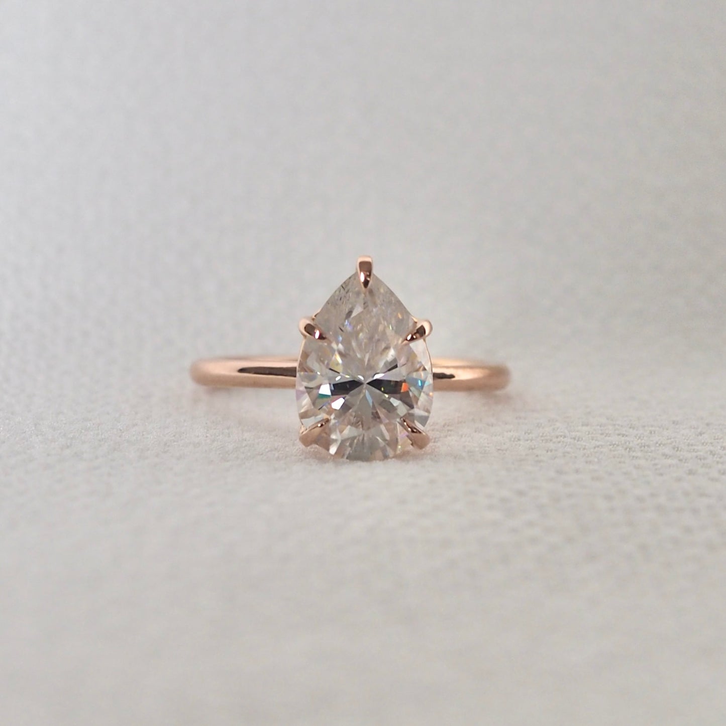 2.0ct Pear Moissanite Ring
