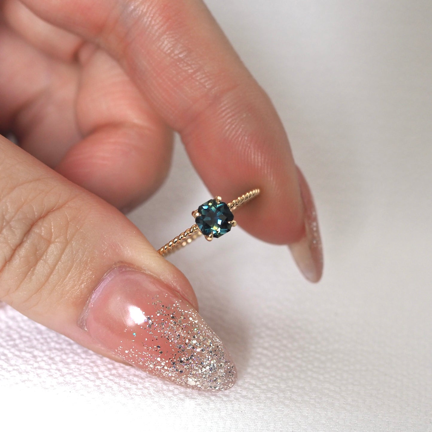0.6ct Octagon Sapphire Ring
