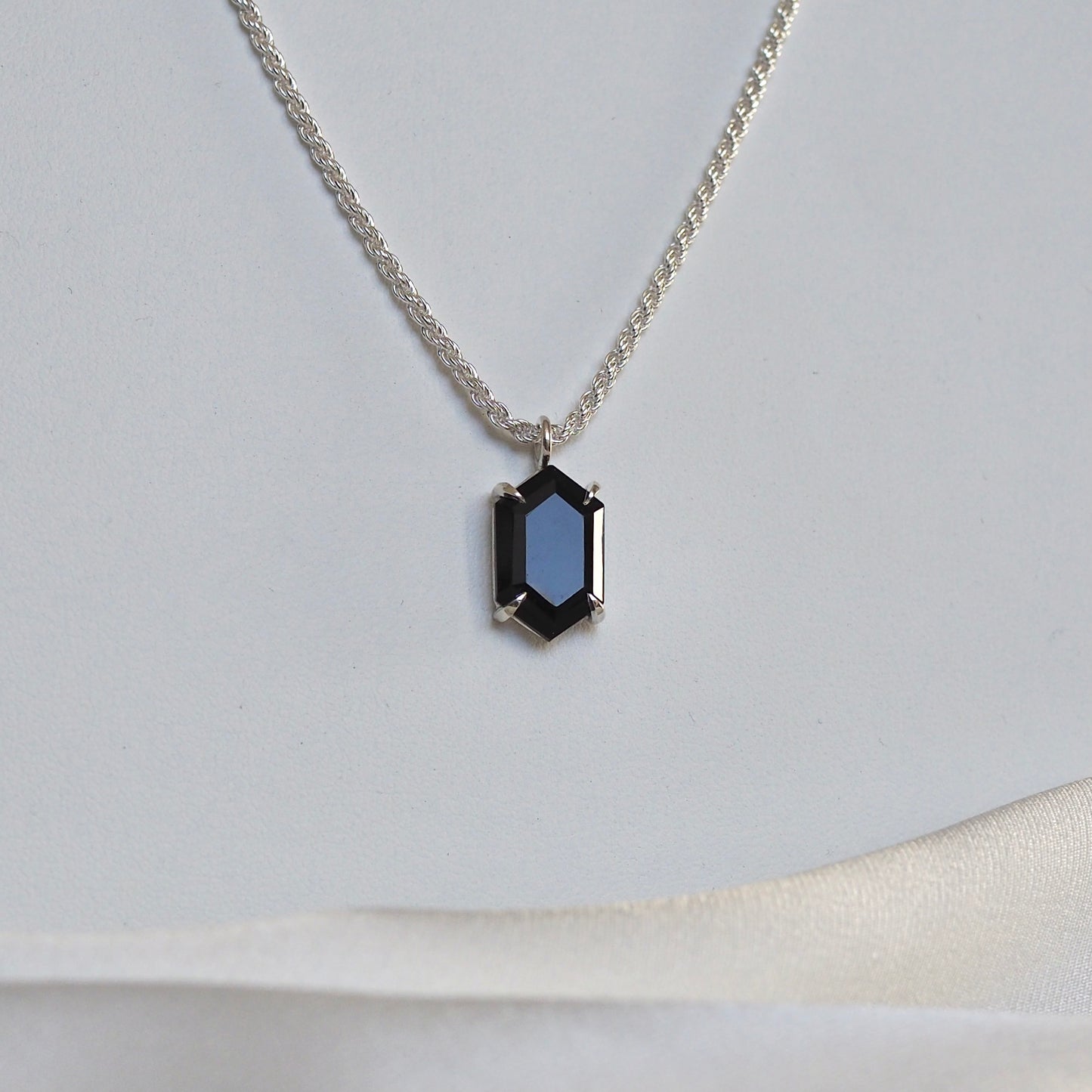Elongated Hexagon Onyx Pendant