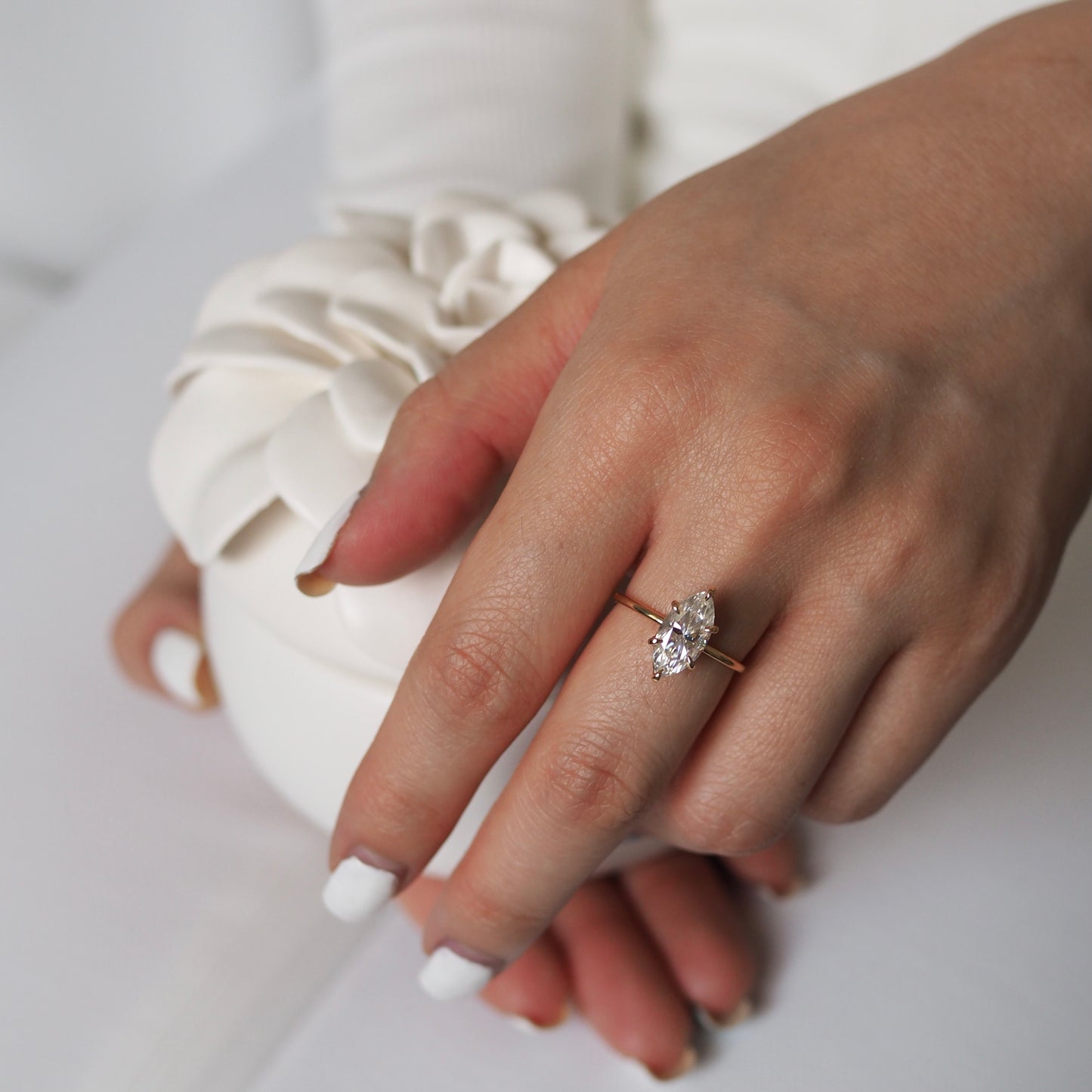 2.0ct Marquise Moissanite Ring