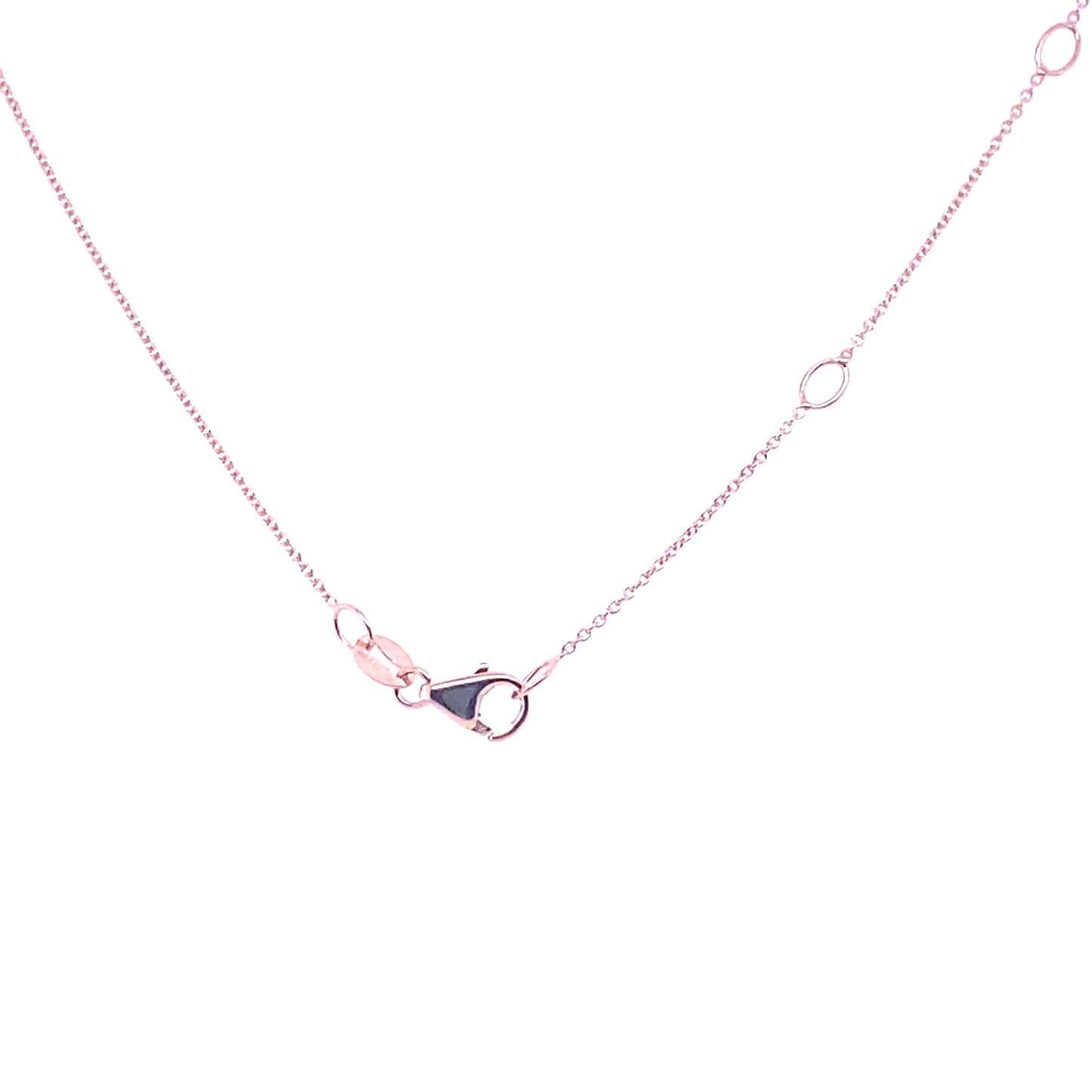 14K Rose Gold 0.8mm Oval Cable Chain, Adjustable