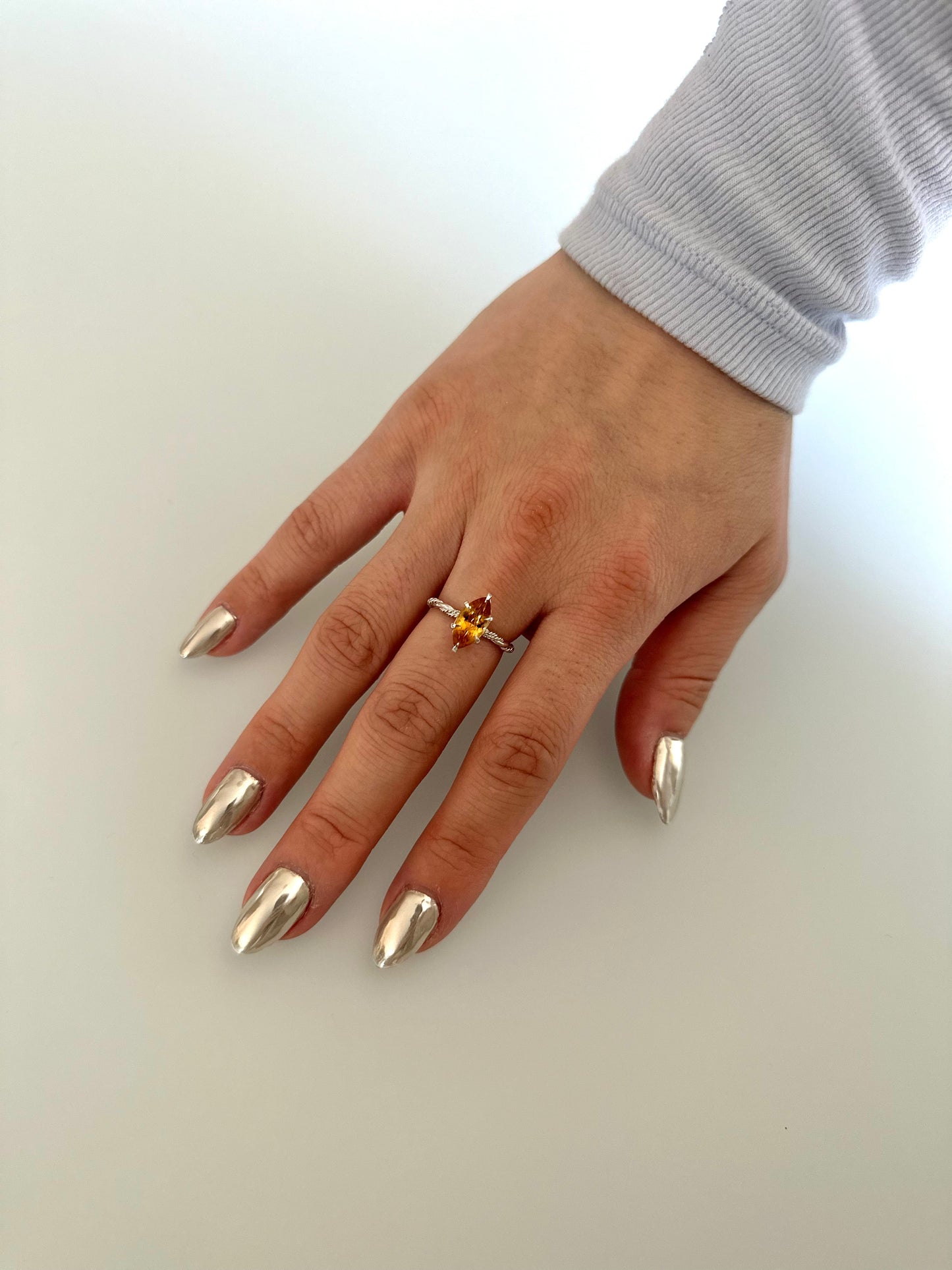 Marquise Citrine Unity Ring