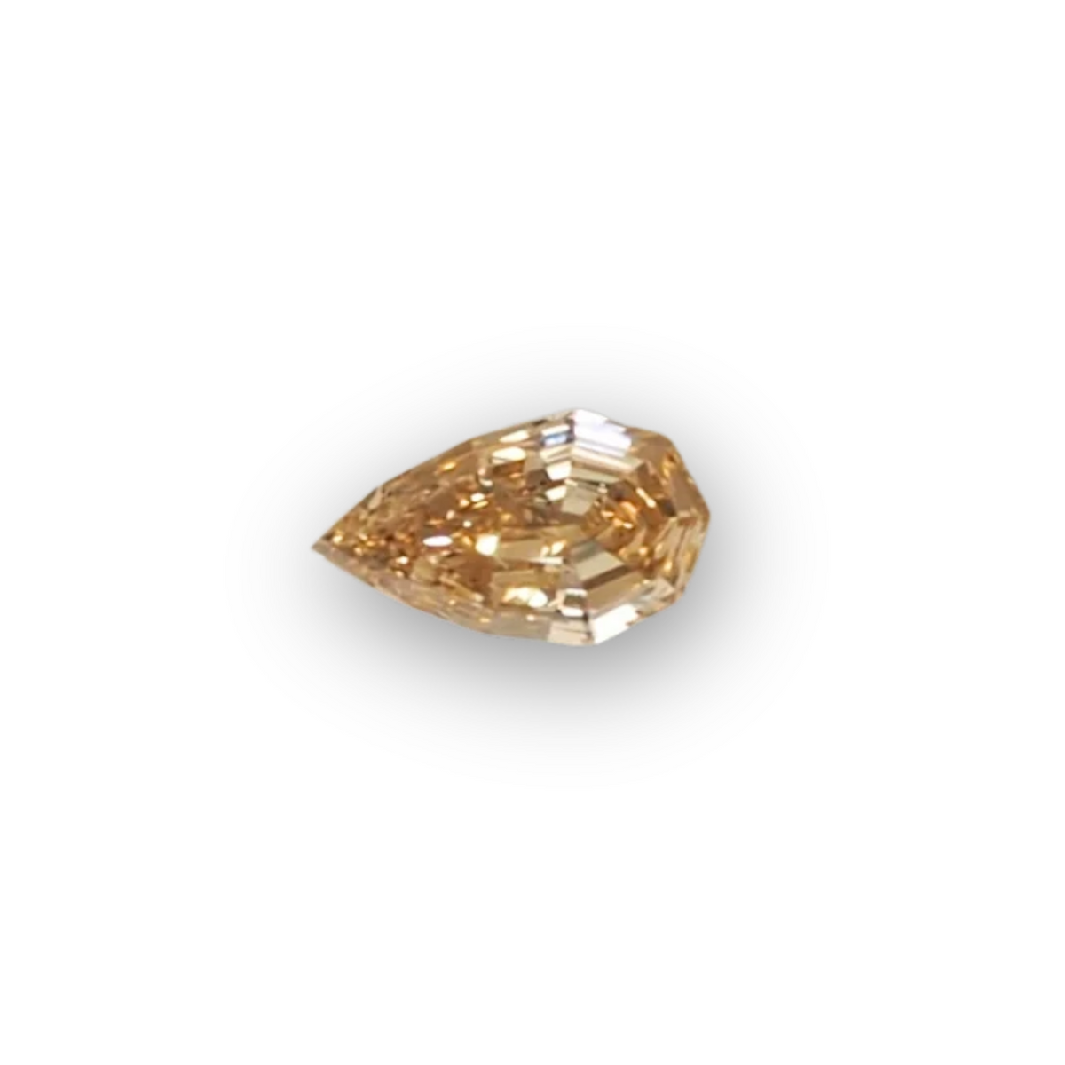 0.52ct Geo Step Cut Pear Champagne Diamond