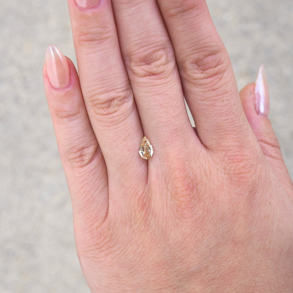 0.52ct Geo Step Cut Pear Champagne Diamond