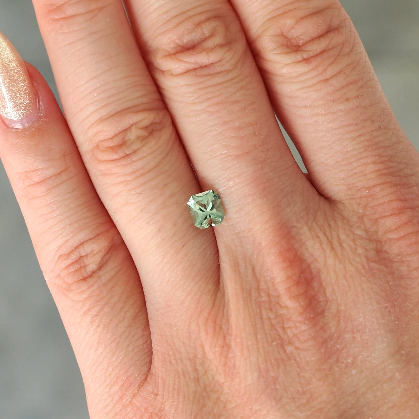 0.86ct Mint Green Radiant Cut Tourmaline