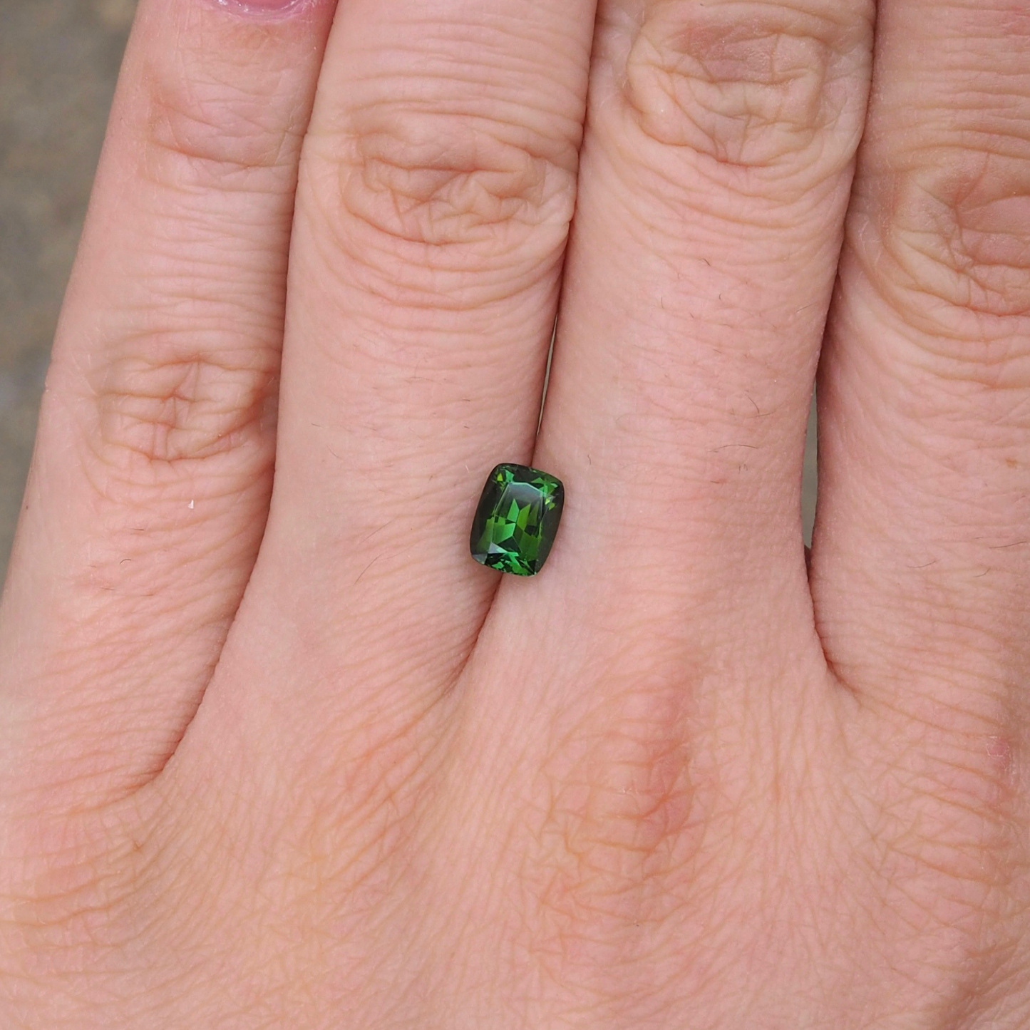 0.89ct Elongated Cushion Chrome Green Tourmaline