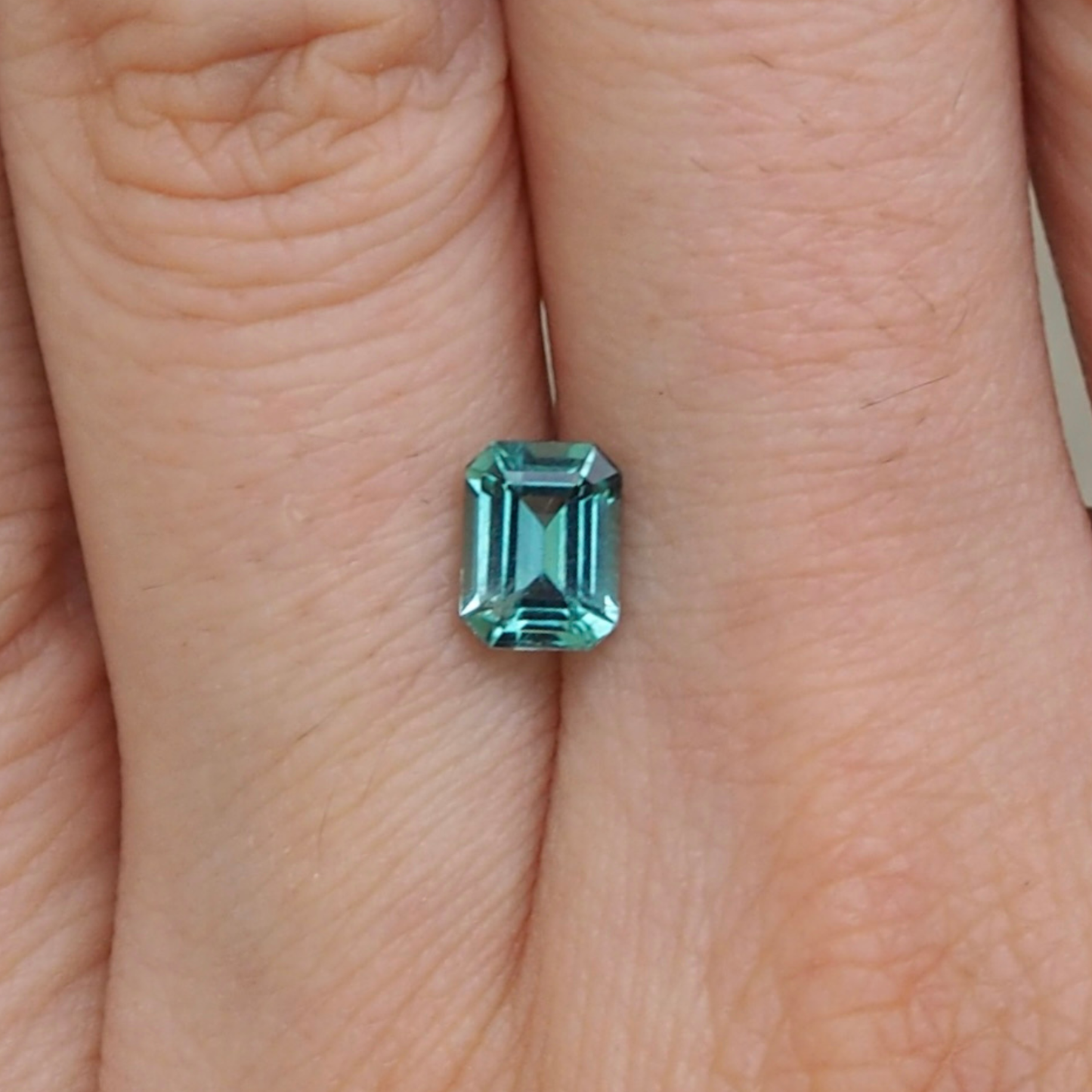 0.91ct Seafoam Emerald Cut Tourmaline