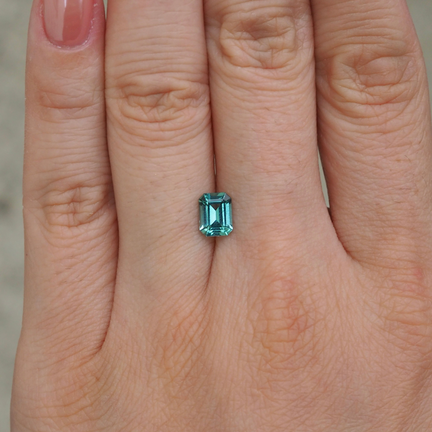 0.91ct Seafoam Emerald Cut Tourmaline