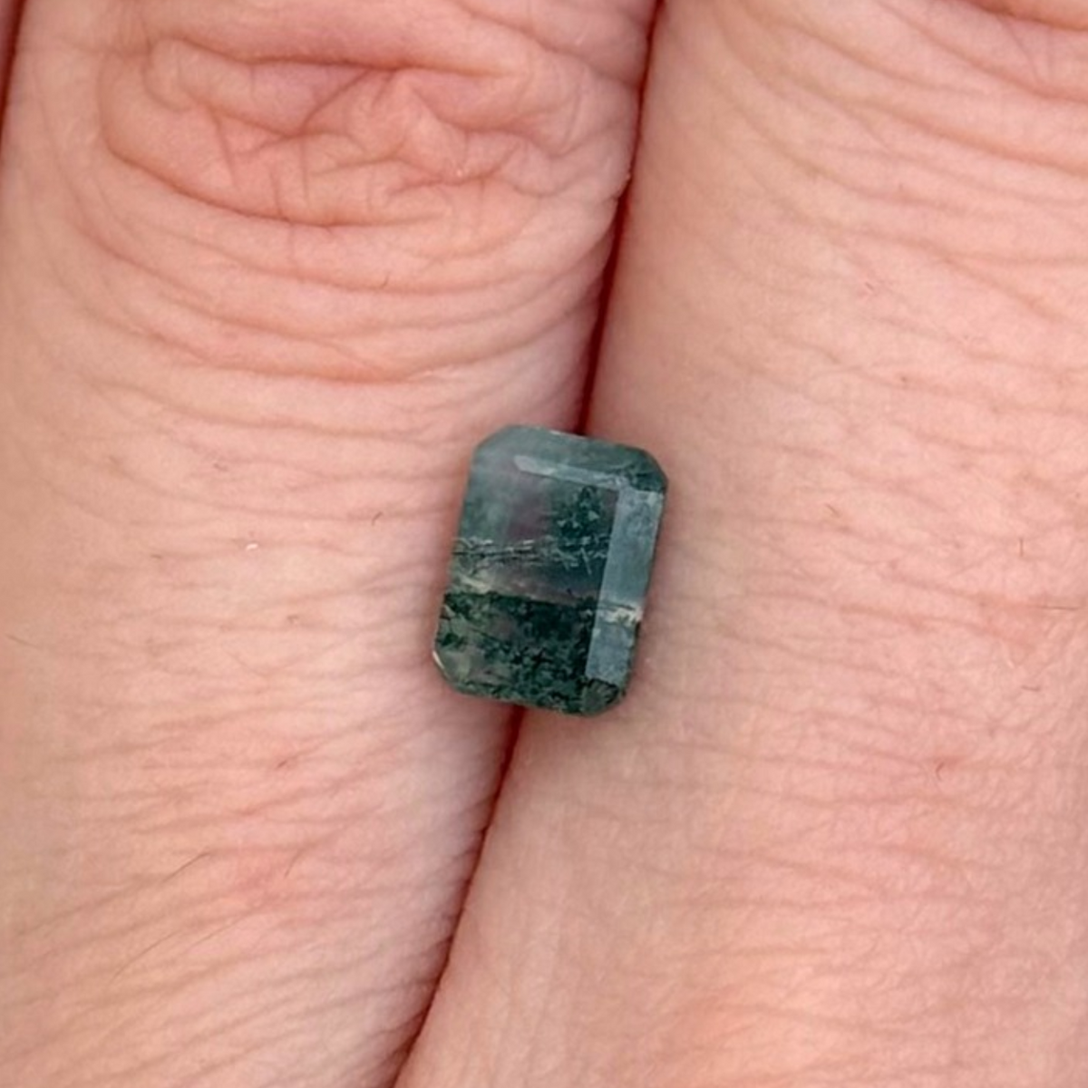 0.98ct Emerald Cut Moss Agate