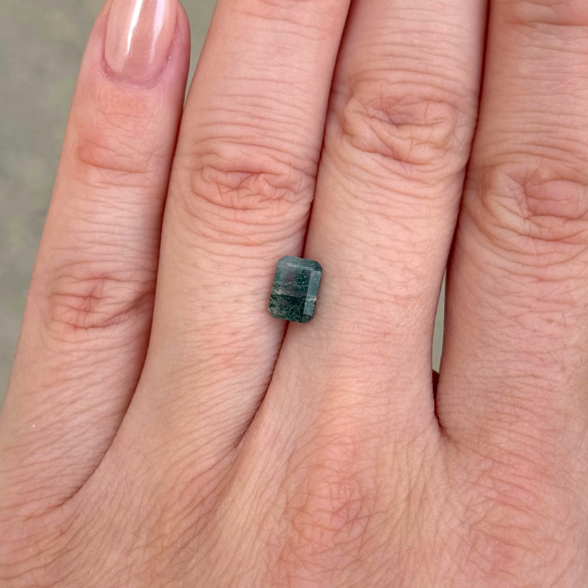 0.98ct Emerald Cut Moss Agate