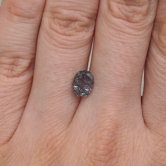 1.15ct Oval Black Tourmalinated Quartz
