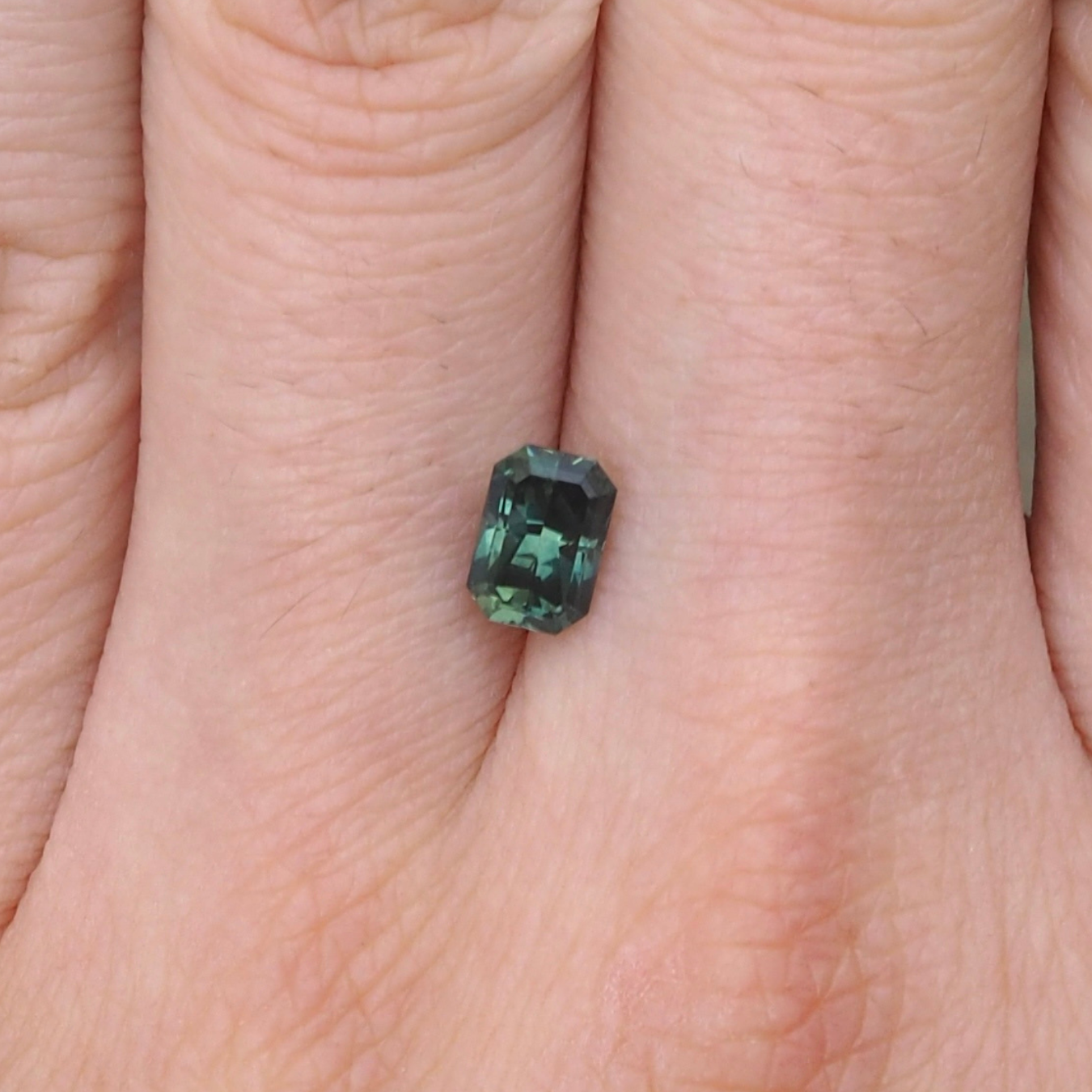 1.17ct Radiant Cut Green Sapphire