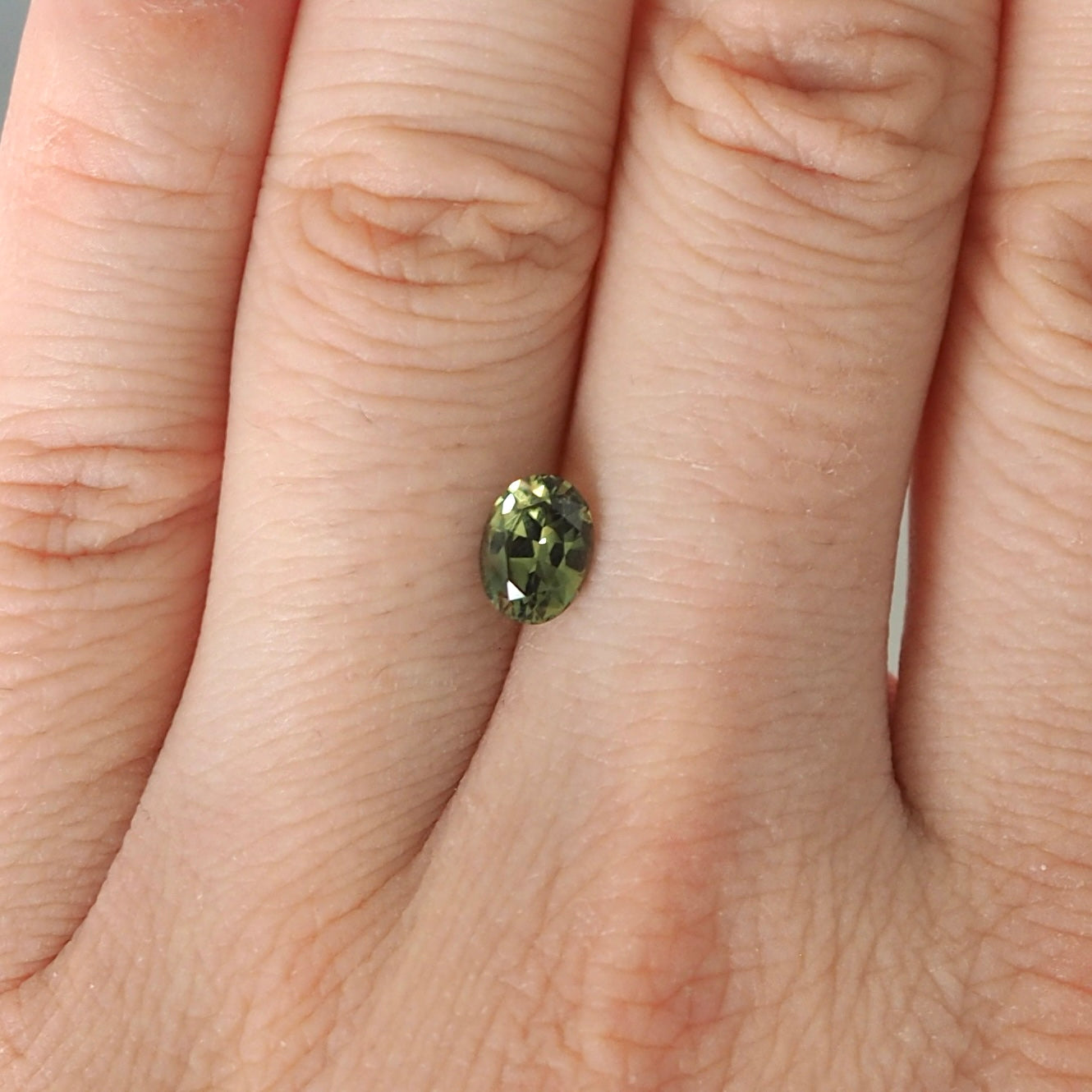 1.25ct Green Oval Sapphire