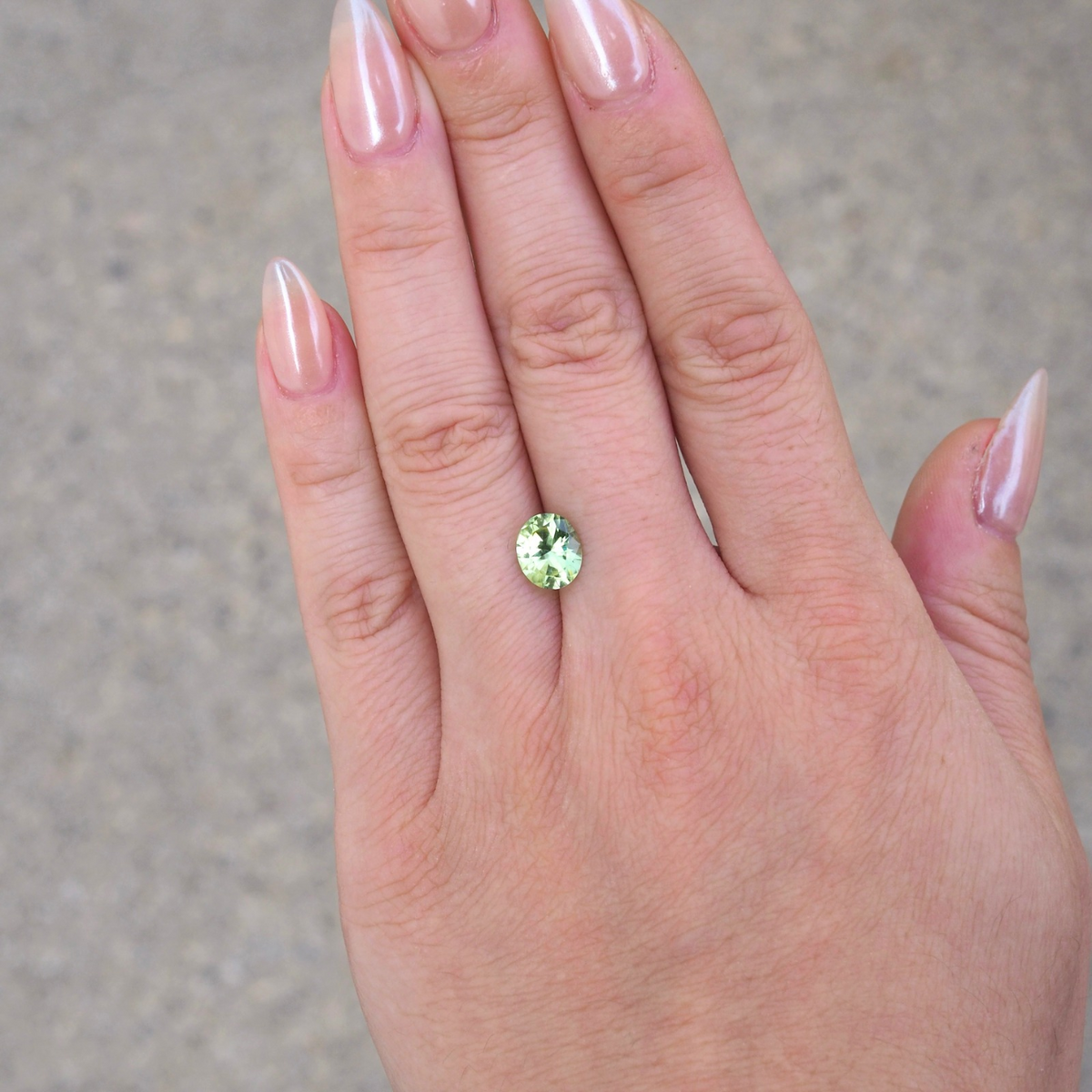 1.84ct Apple Green Oval Brilliant Cut Peridot