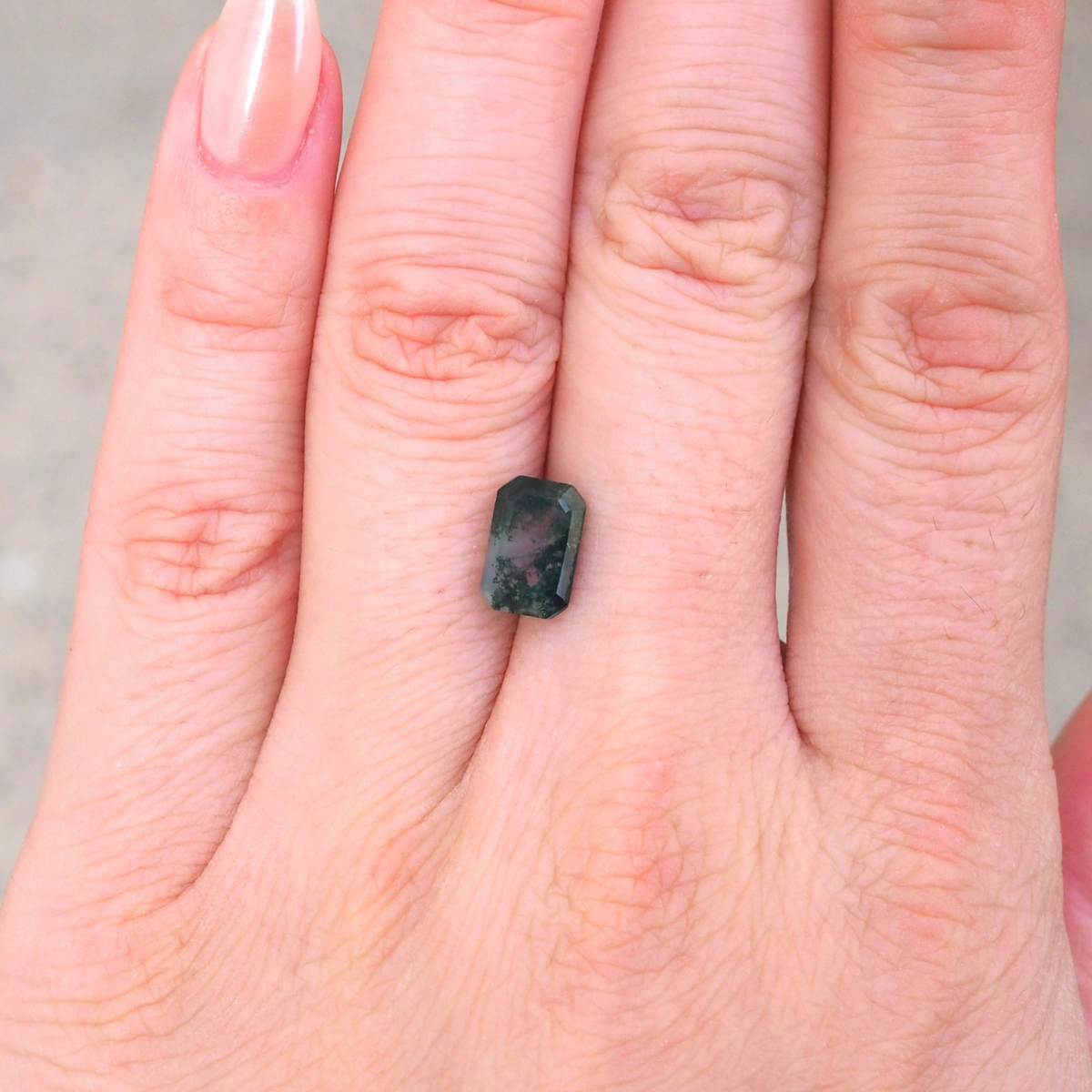 1.9ct Emerald Cut Moss Agate