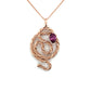 Rhodolite Garnet Snake Necklace • 14k Rose Gold