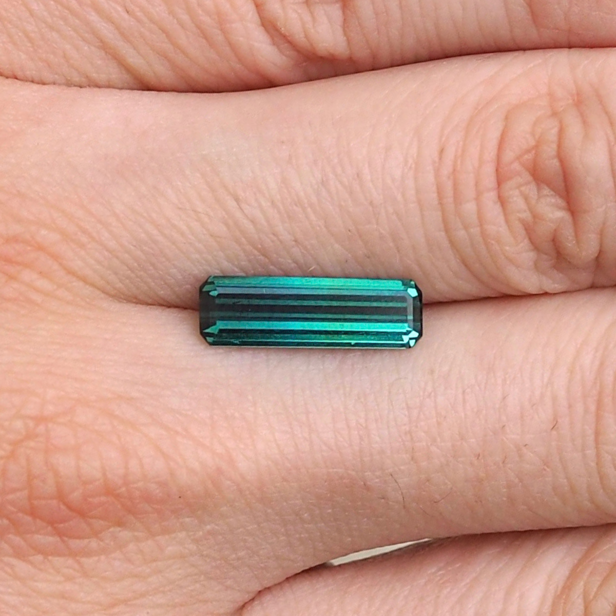 2.02ct Elongated Emerald Cut Teal Tourmaline