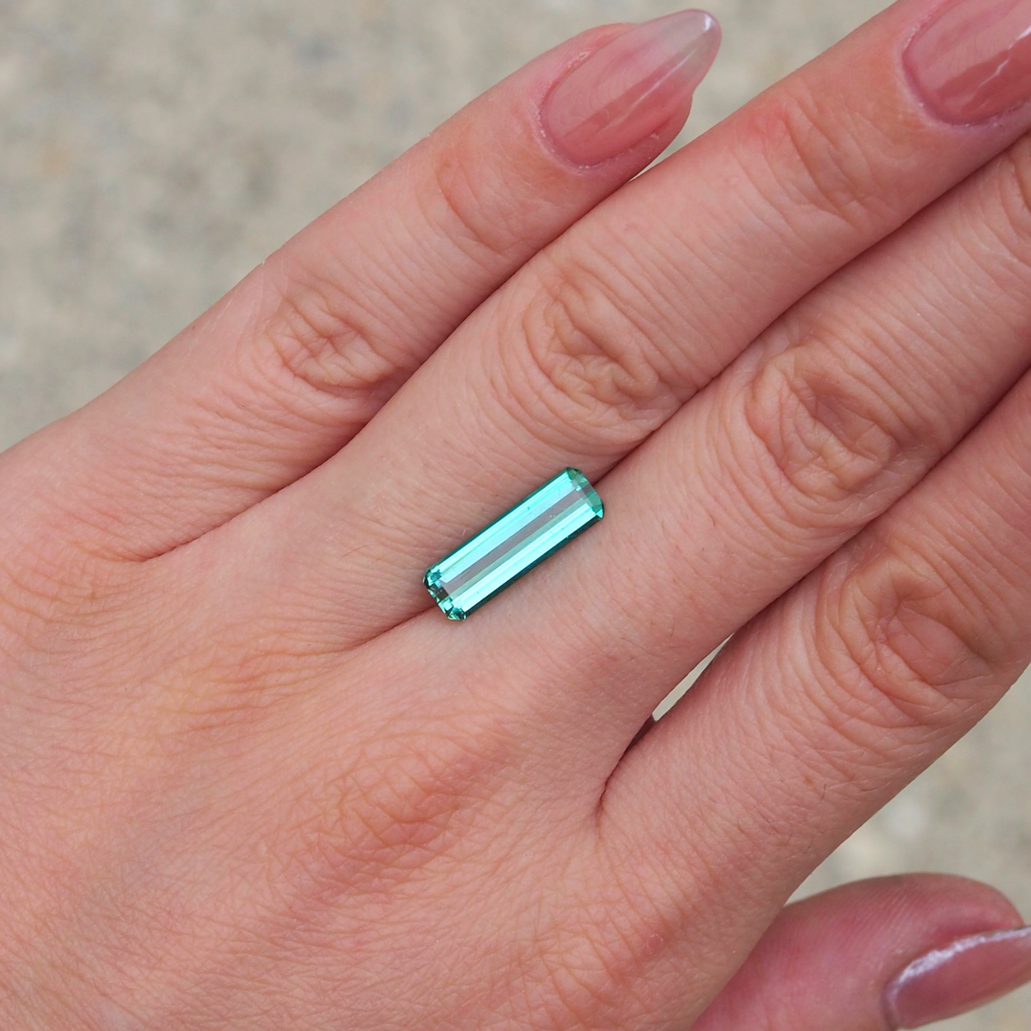 2.17ct Elongated Emerald Cut Seafoam Tourmaline