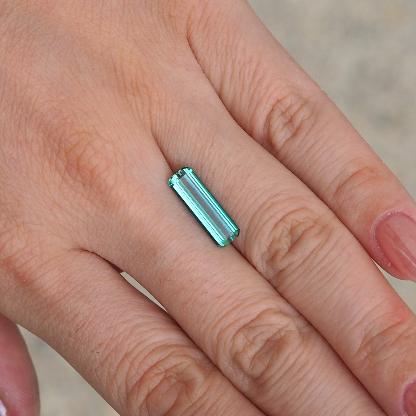 2.17ct Elongated Emerald Cut Seafoam Tourmaline