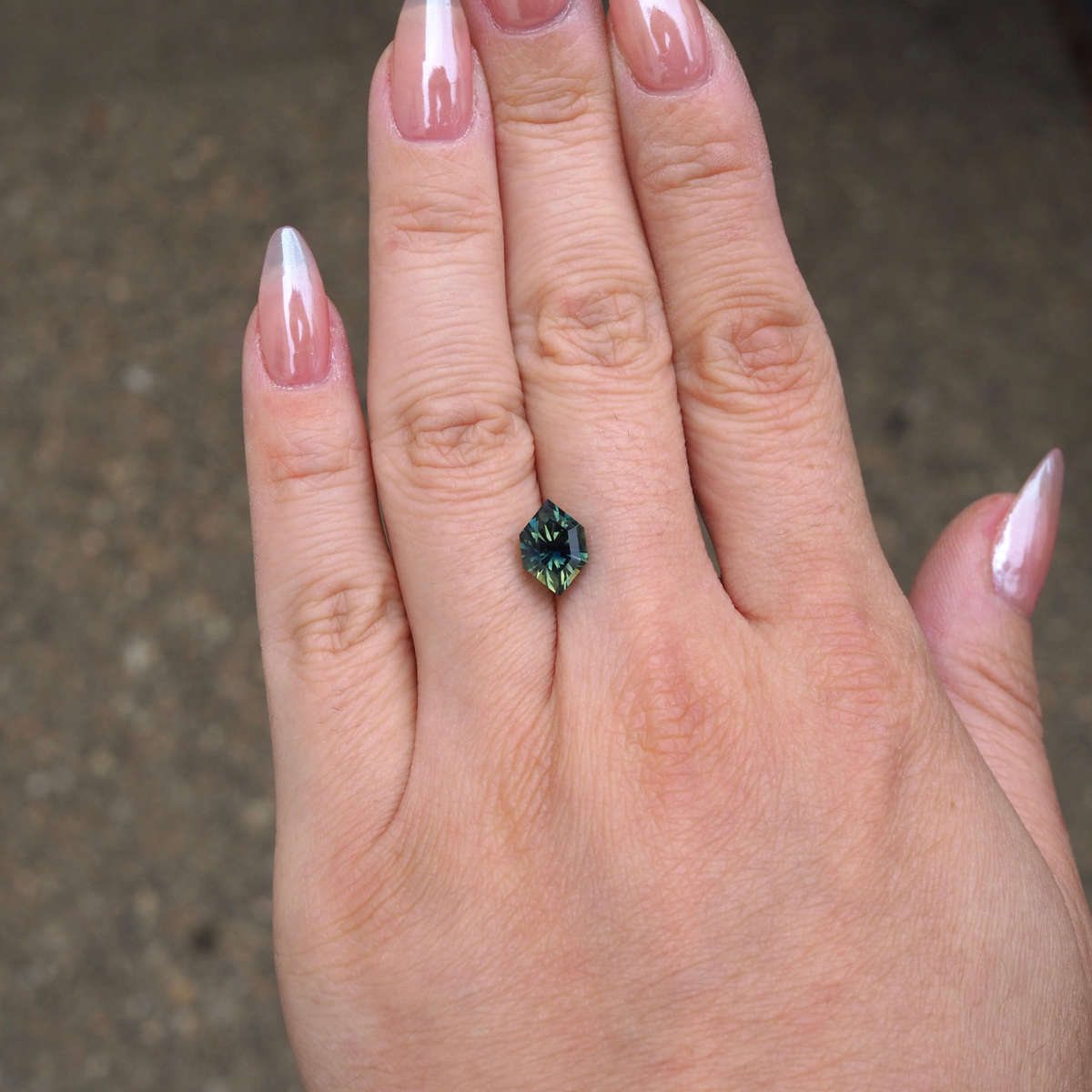 2.83ct Elongated Hexagon Parti Sapphire