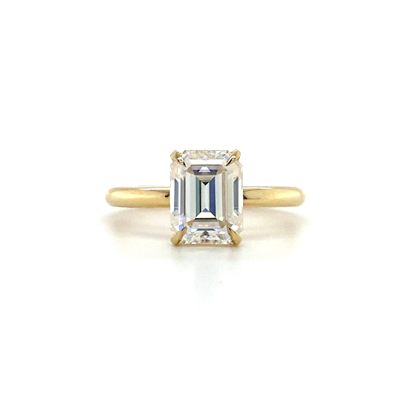 3.0ct Emerald Cut Moissanite Ring