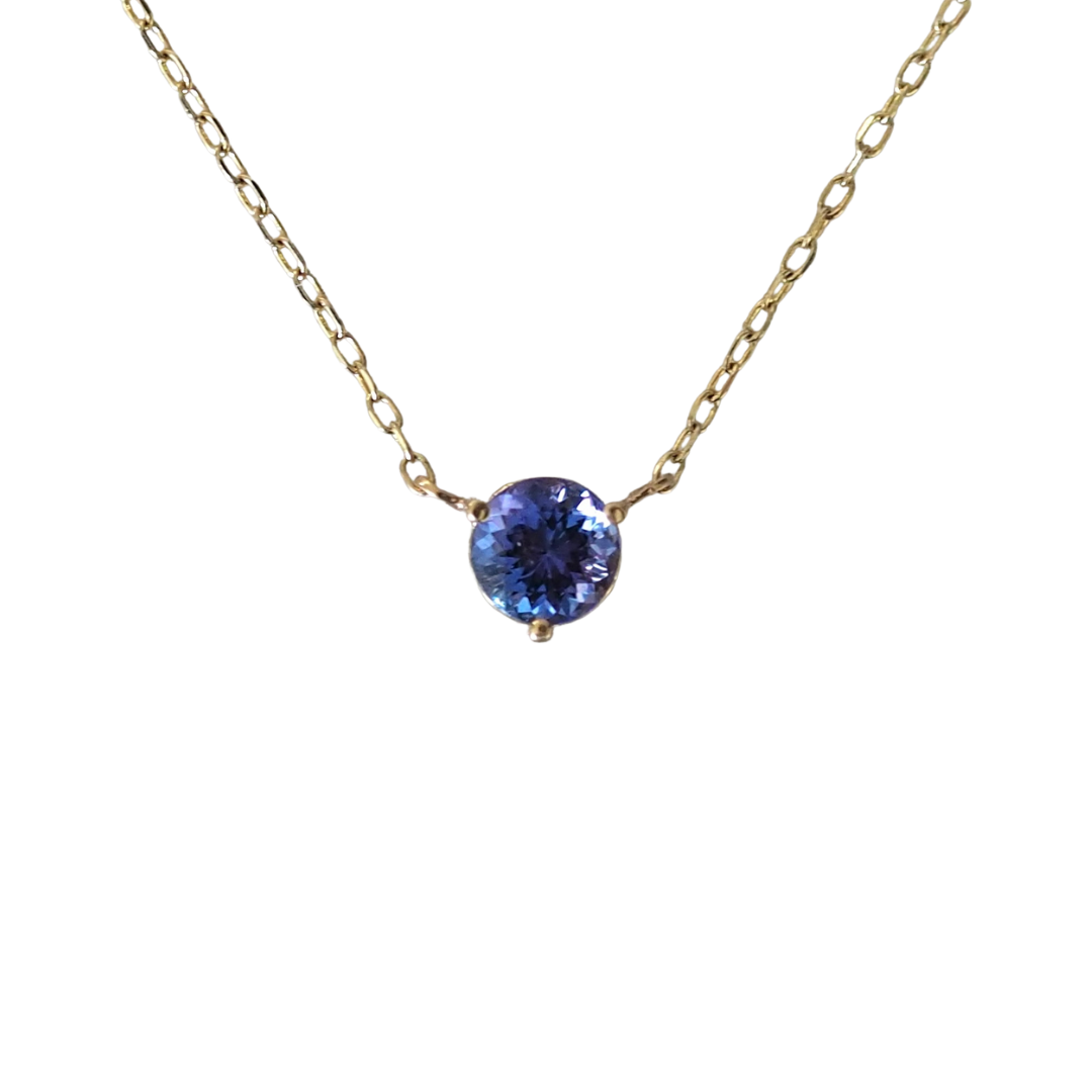 5mm Round Tanzanite Floating Gem Necklace