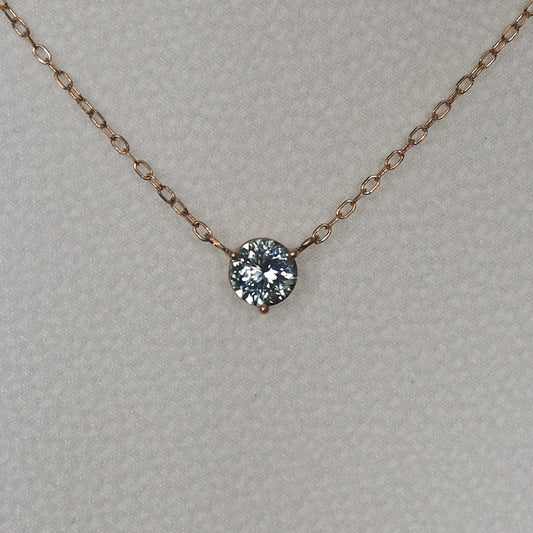 0.54ct Round Montana Sapphire Floating Gem Necklace