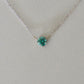 0.8ct Round Green Moissanite Floating Gem Necklace