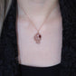 Red Garnet Snake Necklace • 14k Rose Gold