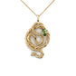 Green Sapphire Snake Necklace • 14k Yellow Gold