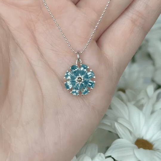 Blue Day's Eye Pendant • Sterling Silver