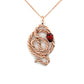 Red Garnet Snake Necklace • 14k Rose Gold