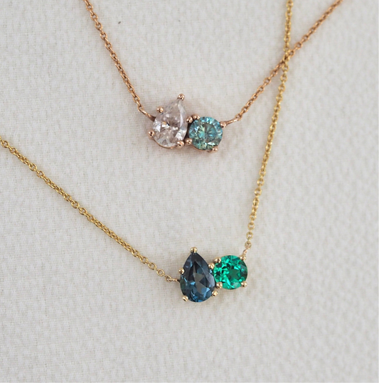 Customize Birthstone Floating Necklace