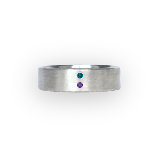 Customize Birthstone Cigar Band • Sterling Silver