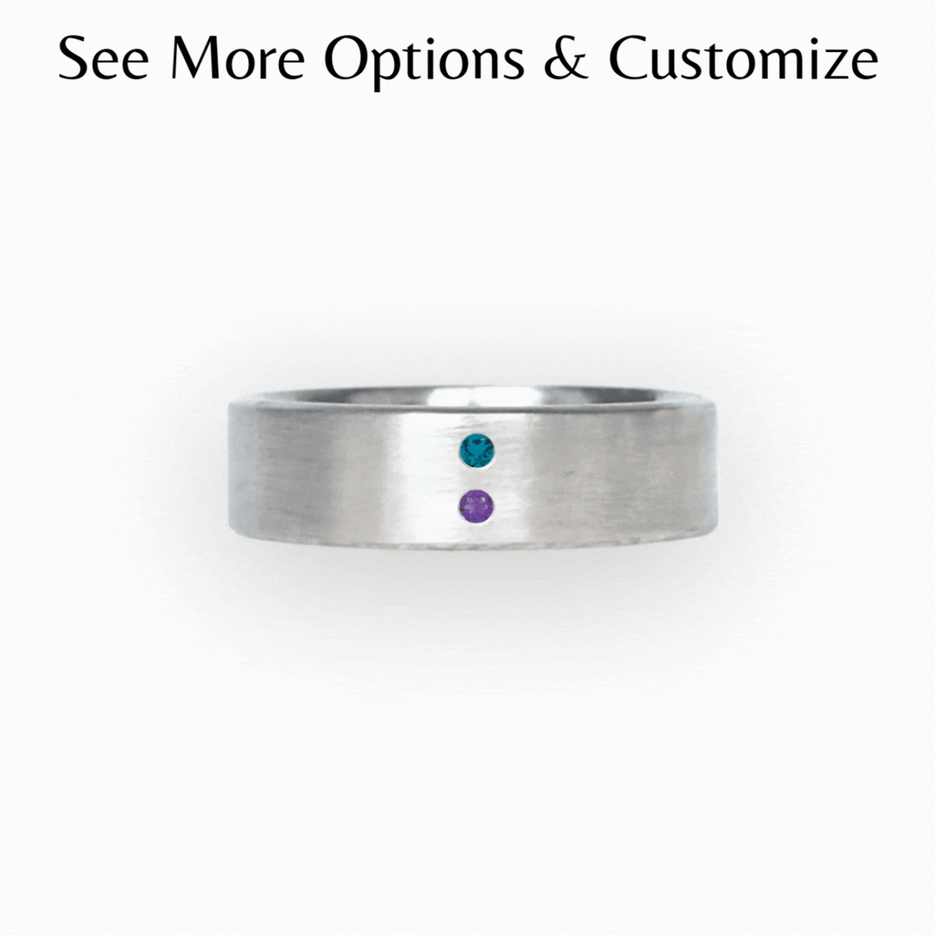 Customize Birthstone Cigar Band • Sterling Silver