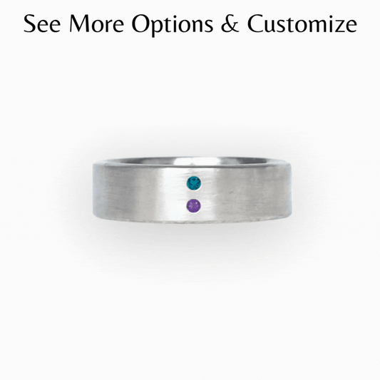 Customize Birthstone Cigar Band • Sterling Silver